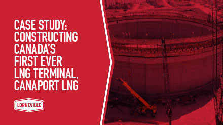 Cover Photo of The Canaport LNG Case Study with the title and a photo of an LNG tank